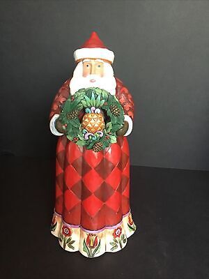 Jim Shore “A Christmas Welcome” Santa Clause Holding Wreath/ Pineapple Pine Cone | eBay US