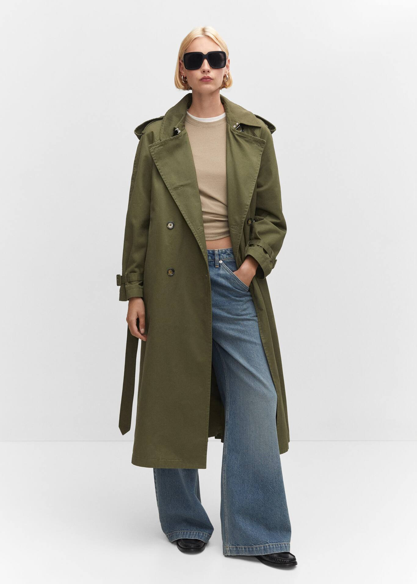 Cotton lapel trench | MANGO (US)