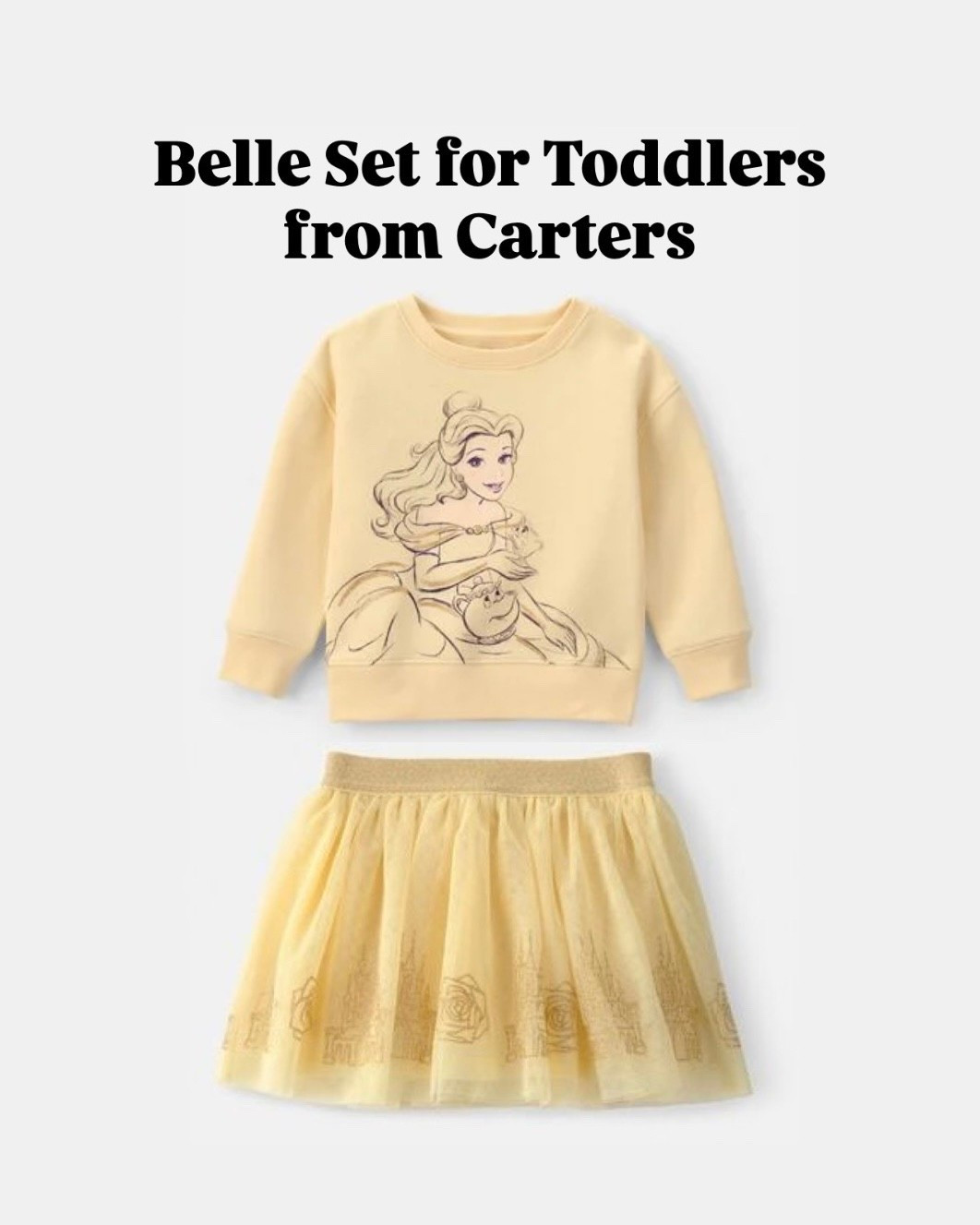 The cutest beauty and beast belle set for toddler girls from Carters with a sweatshirt and a skort 💛🌹

#LTKootd #LTKKids #LTKmomlife