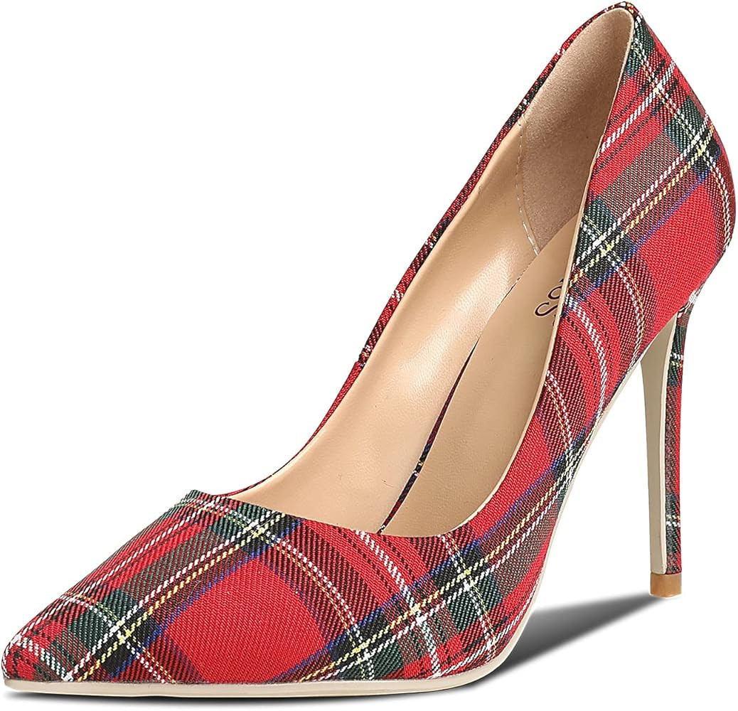 wetkiss Stilleto Heels Pumps for Women, Pointed Toe Slip on Unique High Heel Pump Shoes for Ladies F | Amazon (US)