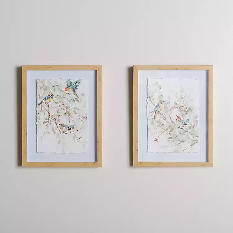New! Spring Birds on Branch Framed Art Prints, Set of 2 | Kirkland's Home