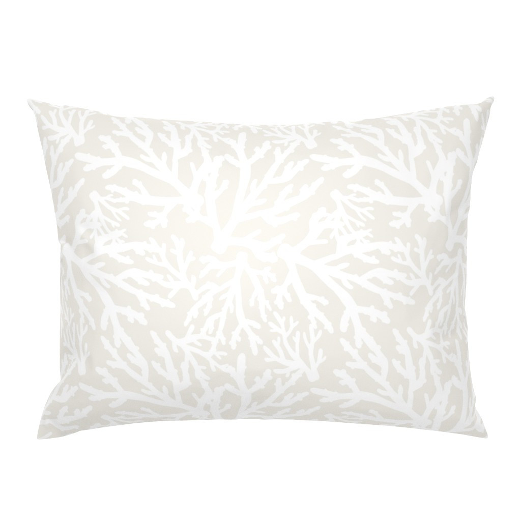 Coral Branches White on Sand Beige Pillow Sham | Spoonflower | Spoonflower