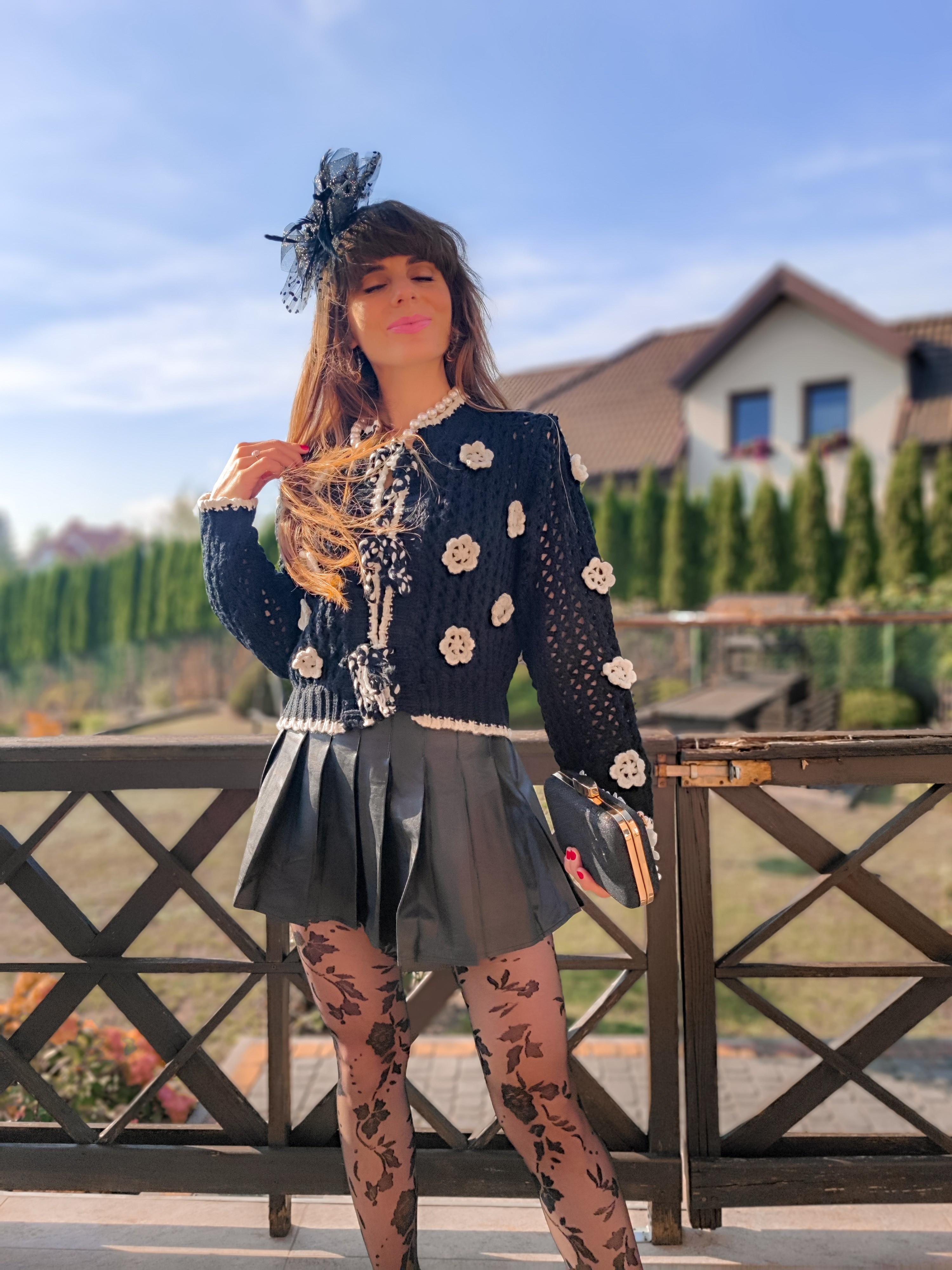 Cute & cozy 🍂🖤Chicwish stitch flower self tie hand knit cardigan in blackChicwish faux leather pleated flare mini skirt in blackTulle headband hair clipChicwish 3D flower black clutchLeopard print tightsBlack tightsCalzedonia tightsZara Bow stilettos Fall outfitsFall styleEveryday outfitsFall fashionCozy fall outfits

#LTKSeasonal #LTKFindsUnder50 #LTKStyleTip