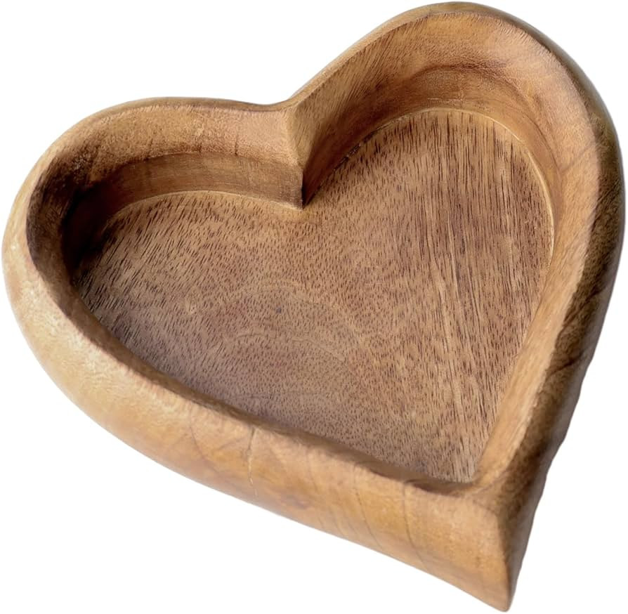 Heart Shaped, Brown 7.25 x 1.5 Inches Wood Decorative Display Tray | Amazon (US)