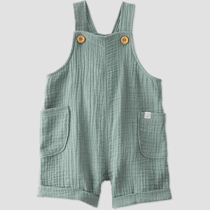 little Planet By Carter's Baby Spring Moss Shortalls - Green | Target