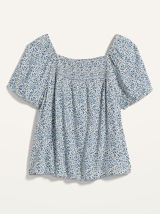 Smocked-Yoke Floral-Print Swing Top for Women | Old Navy (US)