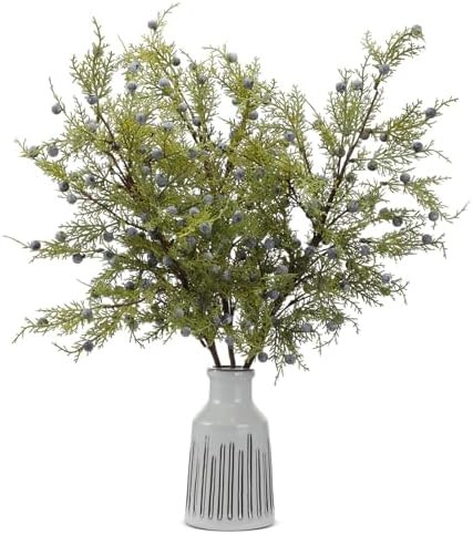 Giegxin 3 Pcs 30 Inch Artificial Juniper Cedar Sprays and Berries Branch Faux Cedar Stems Weather... | Amazon (US)