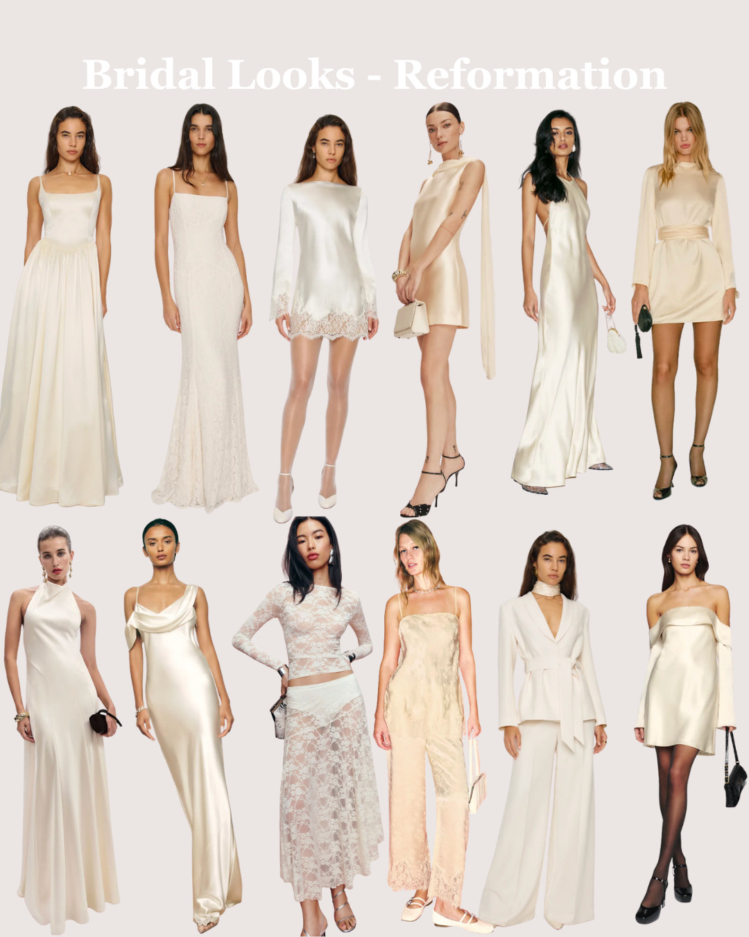 Dreaming of effortlessly chic bridal style? These bridal looks from Reformation are perfect for modern ceremonies, engagement parties, rehearsal dinners, and honeymoon nights. Think elevated simplicity, eco‑friendly fabrics, and silhouettes that feel romantic and naturally you. 🤍✨ 

#ReformationBride #BridalStyle #LTKWedding #CleanRomance  

 #LTKcanada #LTKdresses #LTKpartywear