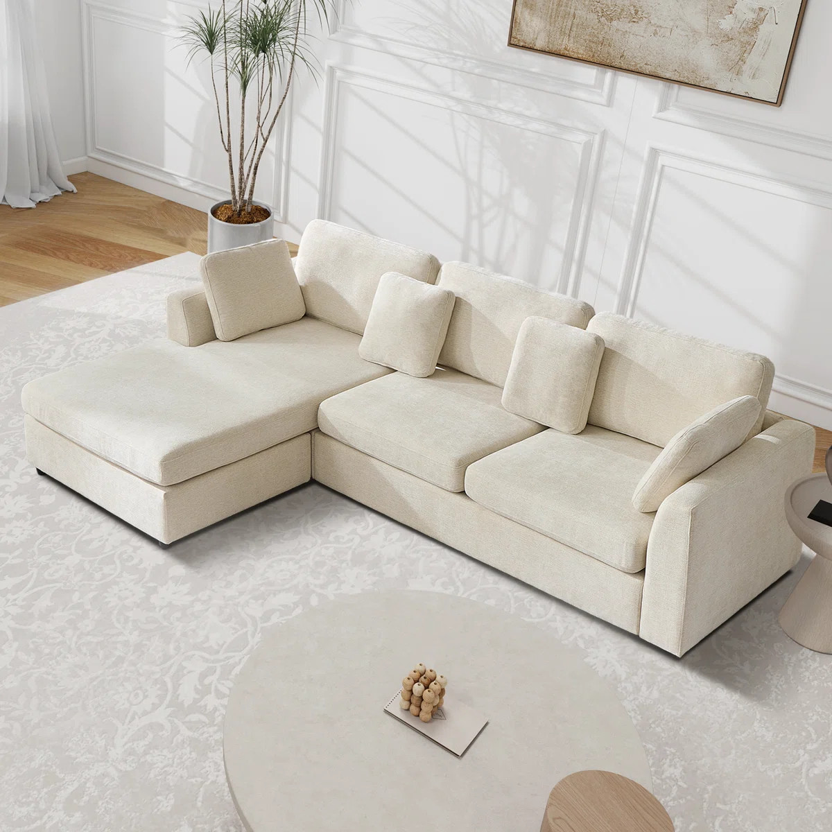 Wauseon 2-Piece 108.7" Upholstered L Shape Sofa with Convertible Chaise | Wayfair North America