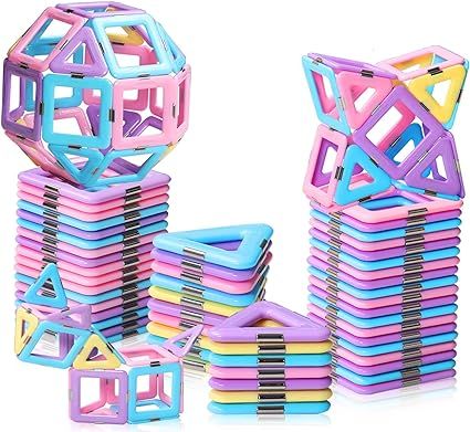Magnetic Tiles Toys for 3 4 5 6 7 8+ Year Old Boys Girls Upgrade Macaron Castle Magnetic Blocks B... | Amazon (US)