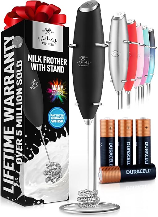 Patented Tornado Triple Whisk Milk Frother with 4 Duracell Batteries – Handheld Foam Maker for ... | Amazon (US)