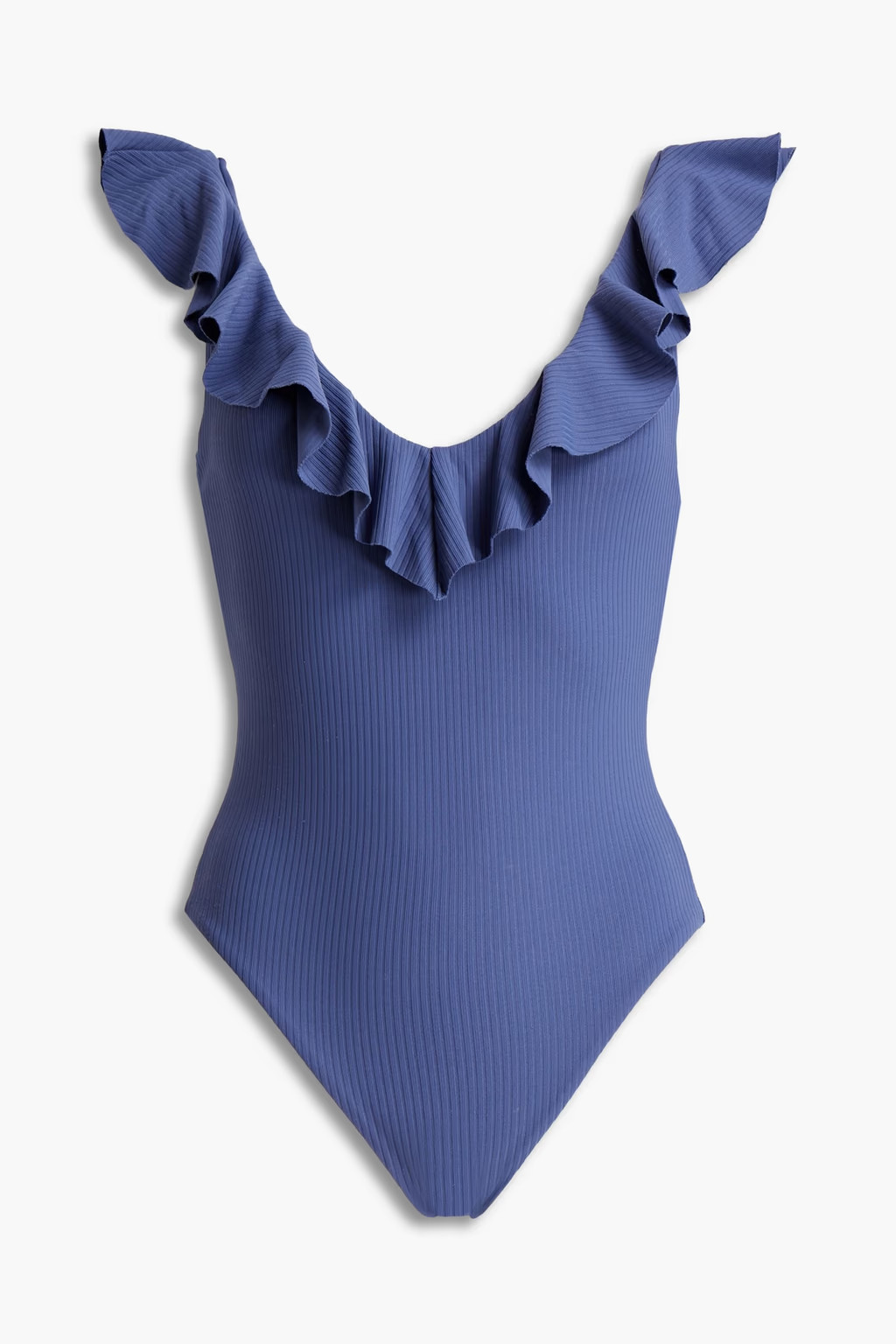 Mare Loreta ruffled ribbed swimsuit | The Outnet (US and CA)