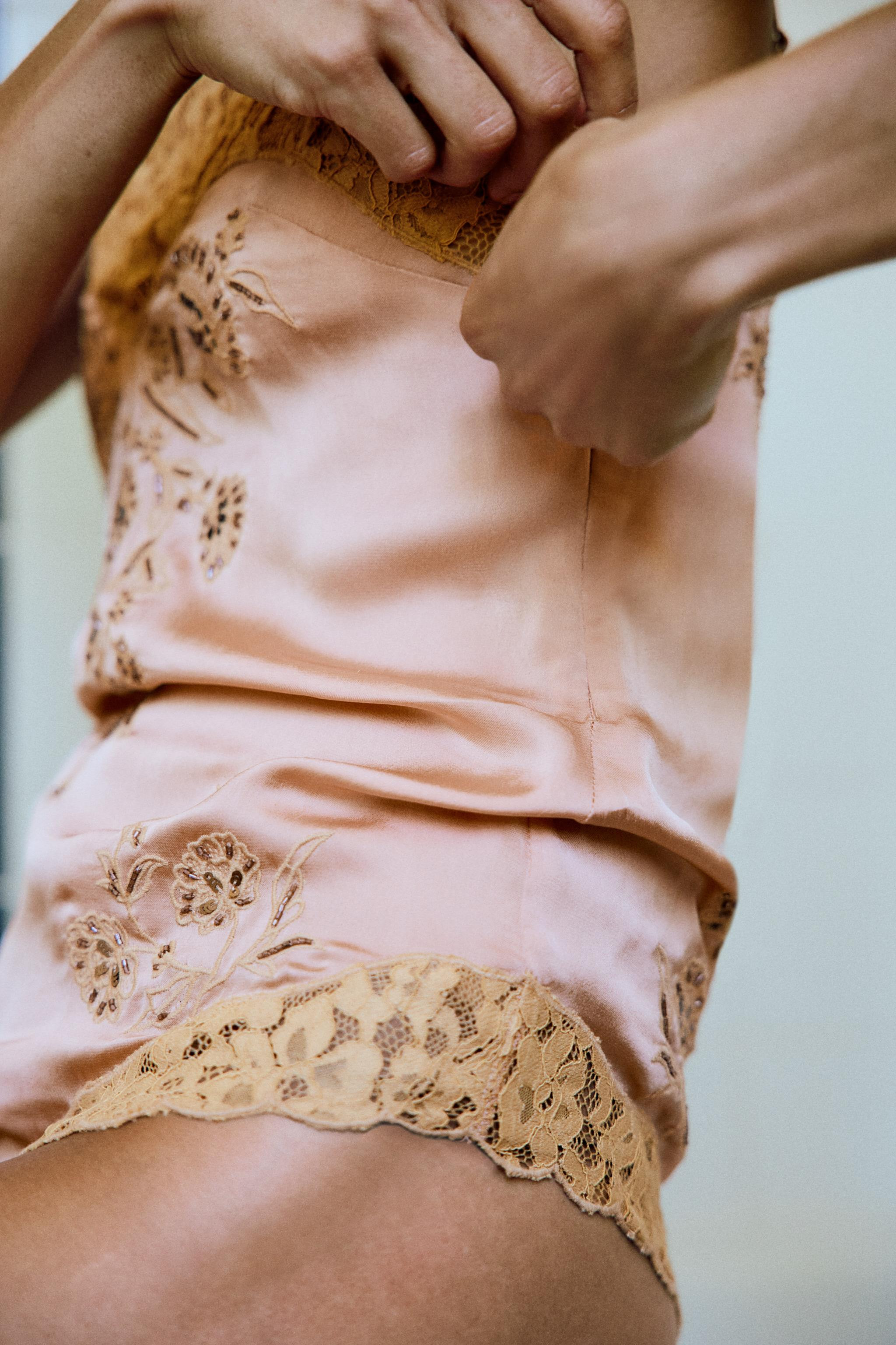 EMBROIDERED SATIN BODYSUIT | Zara UK
