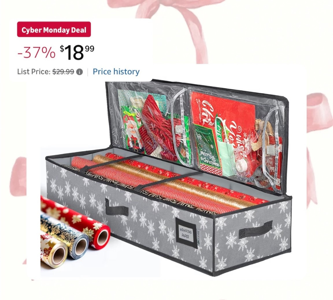 You don’t know you need this until you need it. Hiding Santa wrapping paper and bags has really never been easier.

I wish I got this YEARS ago!