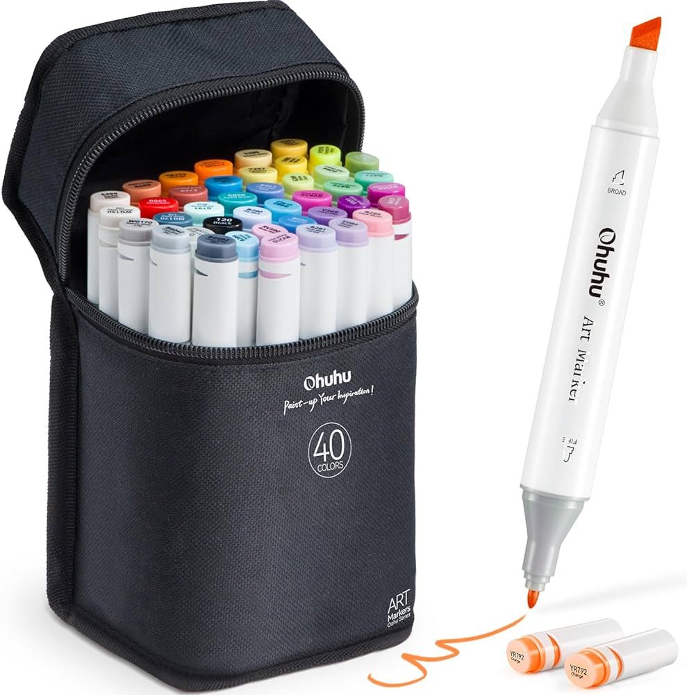 Ohuhu Alcohol Markers - Double Tipped Art Marker Set for Artists Adults Coloring Illustration - A... | Amazon (US)