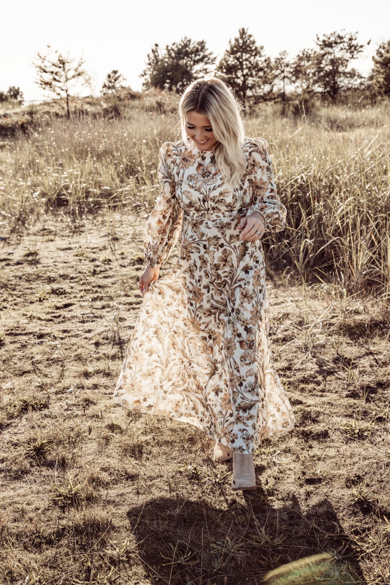 Wearing size 1 in dress. Even prettier in person! 