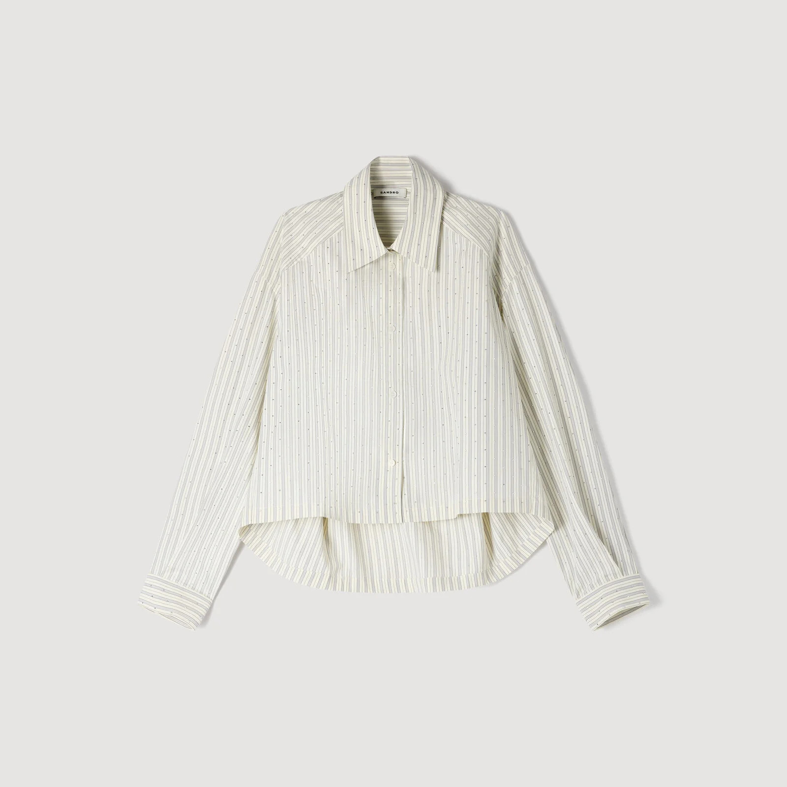 Striped rhinestone shirt | Sandro US | Sandro-Paris US