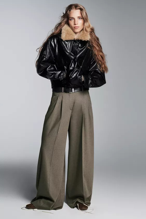WIDE-LEG TROUSERS WITH DARTS ZW COLLECTION | Zara UK