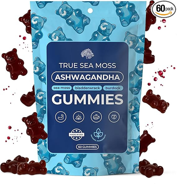 TrueSeaMoss Ashwagandha Gummies for Women & Men – Vegan Formula with Sea Moss, Bladderwrack & B... | Amazon (US)