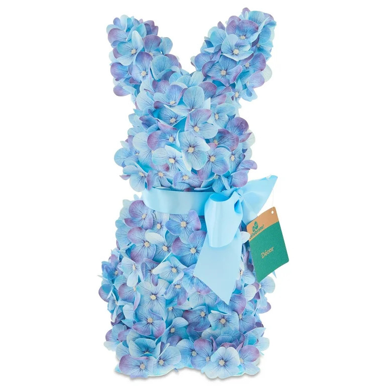 Hydrangea Bunny Tabletop Decoration, Blue, 16", Easter by Way To Celebrate | Walmart (US)