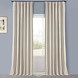 HPD Half Price Drapes VPYC Heritage Plush Velvet Curtain (1 Panel), 50 X 96, Au Lait Creme | Amazon (US)