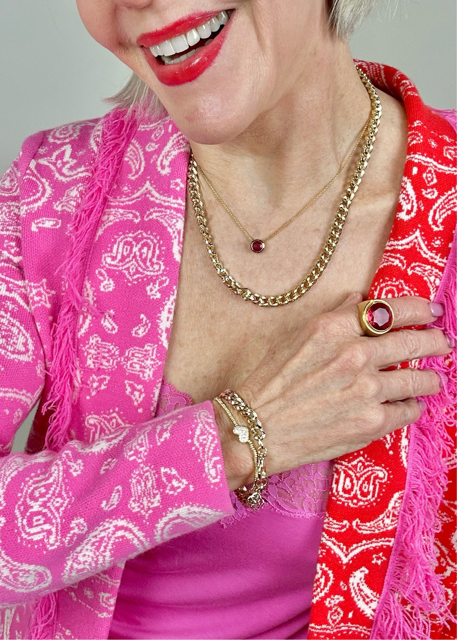 Red stones are no longer available but the pink is gorgeous. @deandavidson. So many colors to choose from. The chains by @kendrascott are great for layering or wear alone. 
#jewelry #petitejewelry #statementrings #studearrings #accessories #drandavidsonjewelry 

#LTKworkwear #LTKFind