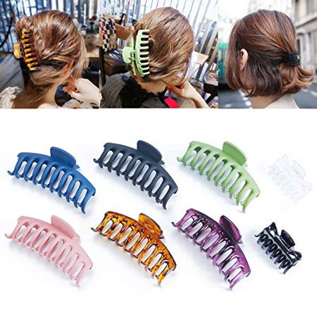 8PCS Big Hair Claw Clips, Nonslip Large Claw Clip, Fashion Banana Clips Hair for Thick Hair, Strong  | Walmart (US)
