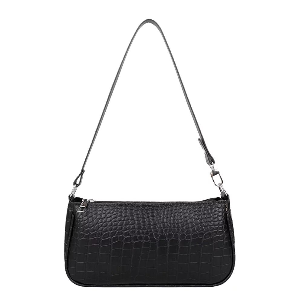 OKESYO Alligator Stone Pattern Underarm Bag Women Mini PU Shoulder Handbag (Black) | Walmart (US)