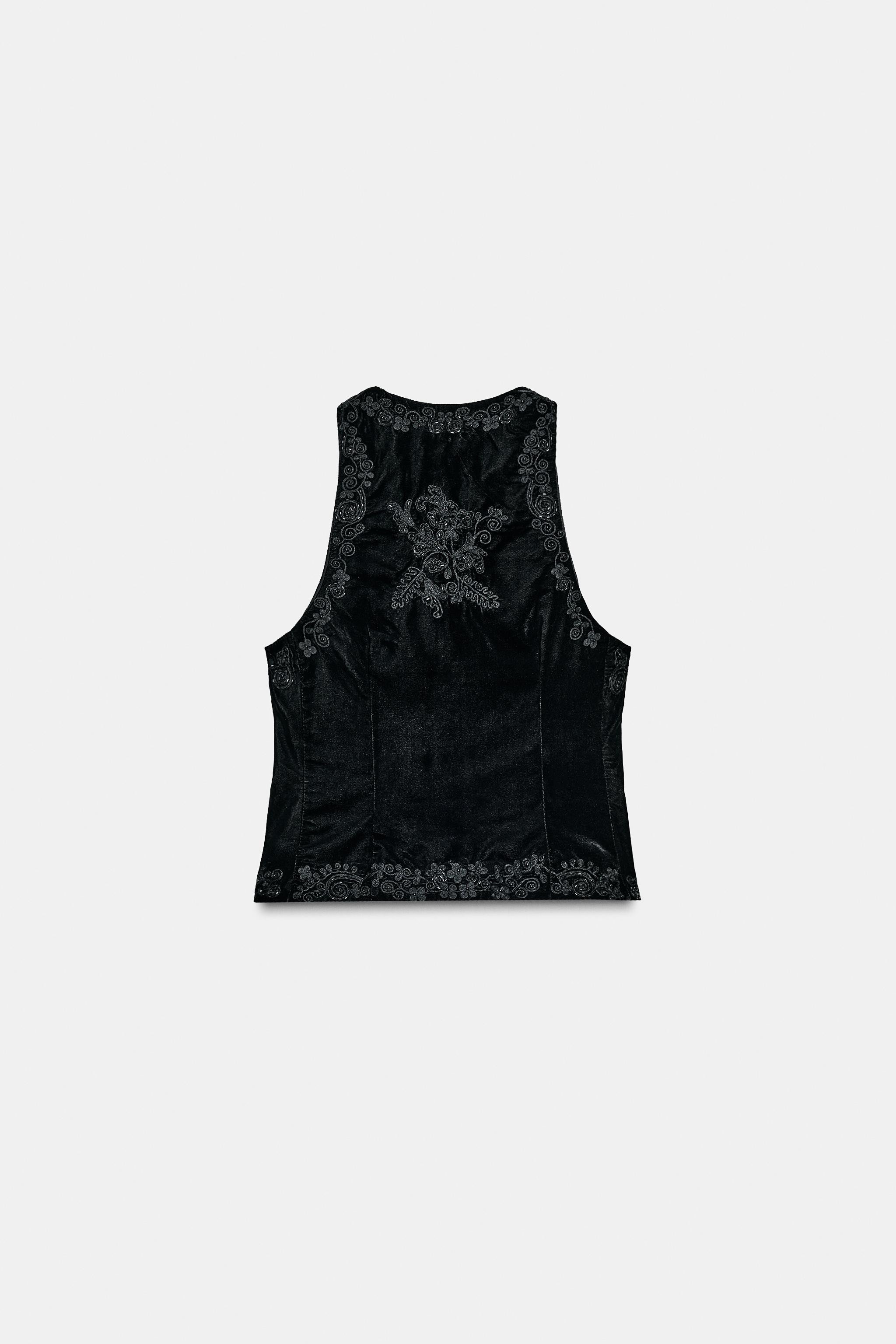 ZW COLLECTION LIMITED EDITION EMBROIDERED VELVET VEST | Zara US