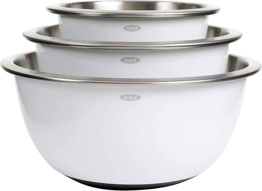 OXO Good Grips 3-Piece Stainless-Steel Mixing Bowl Set | Amazon (US)