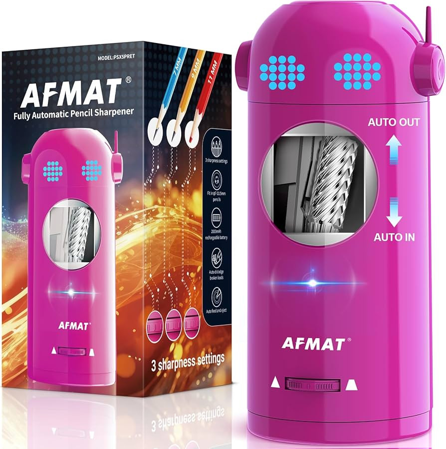 AFMAT Electric Pencil Sharpener for Colored Pencils 7-11.5mm, Auto in & Out, Fully Automatic Rech... | Amazon (US)