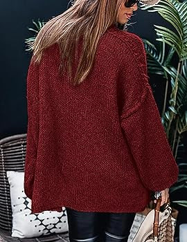 PRETTYGARDEN Women's Winter Turtleneck Oversized Sweaters Long Sleeve Chunky Knit Slouchy Pullove... | Amazon (US)