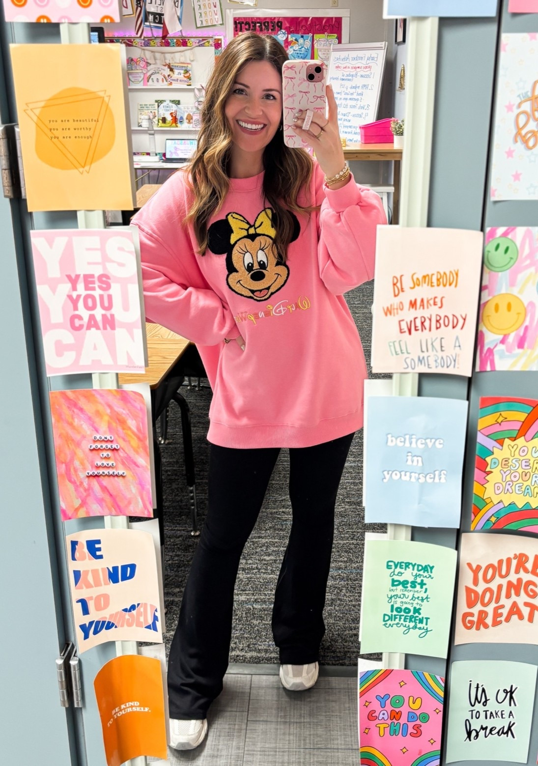 Mentally still at Disney! 💖 this cute sweatshirt is on sale!
Runs VERY oversized! I’m in a medium!
Fave aerie leggings//small 

Aerie flare, Disney, Minnie Mouse, pink, teacher

#LTKootd #LTKActive #LTKTravel