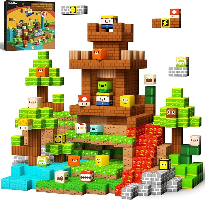 GobiDex 100PCS Magnetic Blocks Kids Building Toys for Boys Girls 3+, Game-Based Build MagWonder w... | Amazon (US)