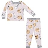 Mud Pie Baby Girls' Milk and Cookies Pajama Set, Pink | Amazon (US)