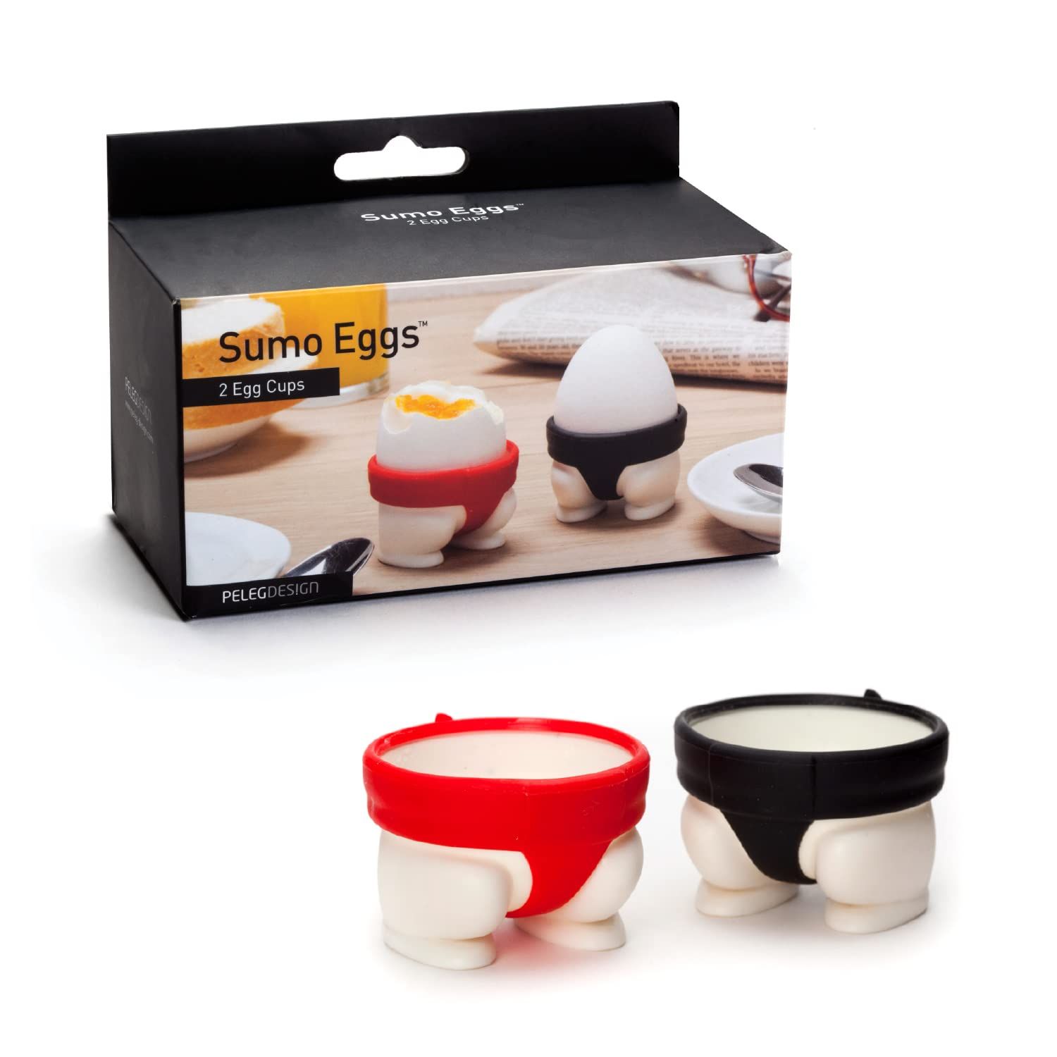 Sumo Eggs - Soft or Hard Boiled Egg Cup Holders (Set of 2) Sumo Design - Utensil Kitchen Decor by Pe | Amazon (US)