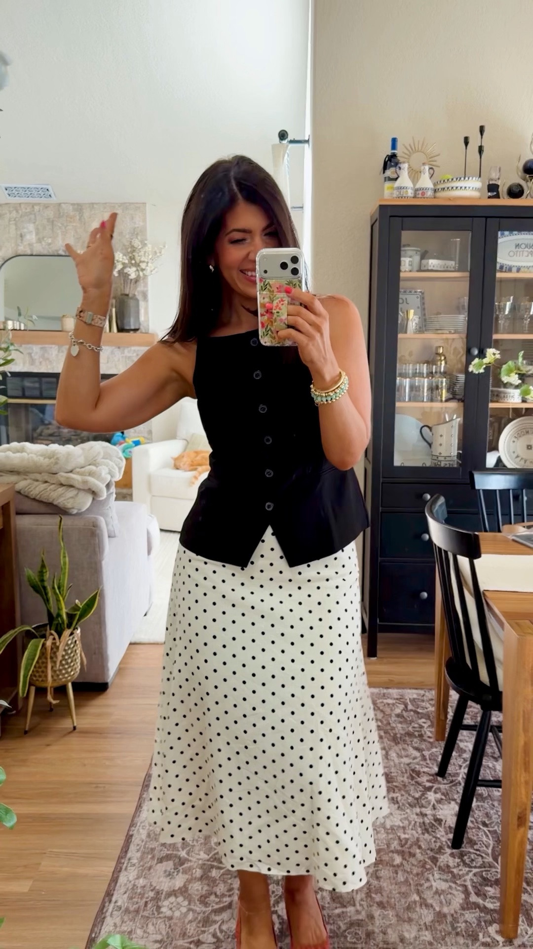 What I wore to work
Vest- 6 (runs loose)
Polka dot skirt- medium

#LTKootd #LTKMidsize #LTKWorkwear