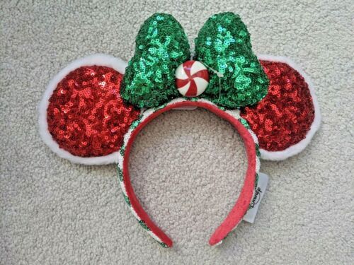 NEW Disney Parks 2020 Christmas Holiday Red Peppermint Minnie Ears Headband NWT  | eBay | eBay US