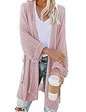 Traleubie Women's 3/4 Sleeve Fashion Maternity Outerwear Kimono Cardigan Sweaters Pink S-M | Amazon (US)