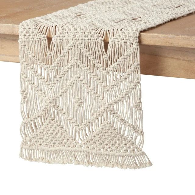 Better Homes & Garden Macrame Runner, Natural, 14"W x 90"L | Walmart (US)