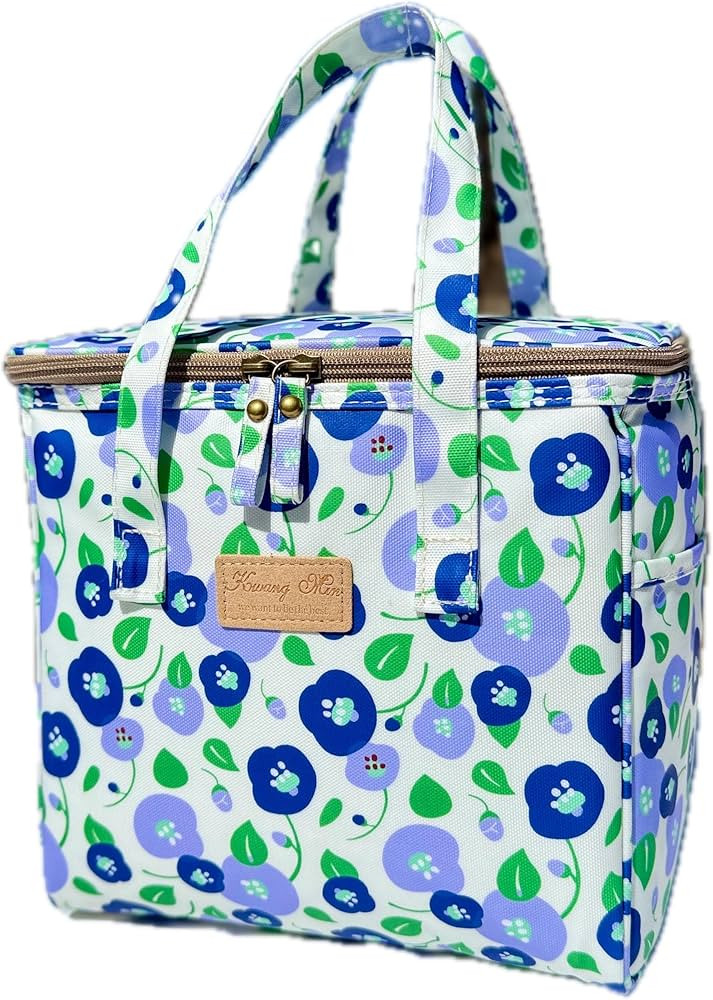 Kwang Min Floral Insulated Lunch Bag for Women,Reusable Lunch Box,Large Cooler for Office,Picnic ... | Amazon (US)