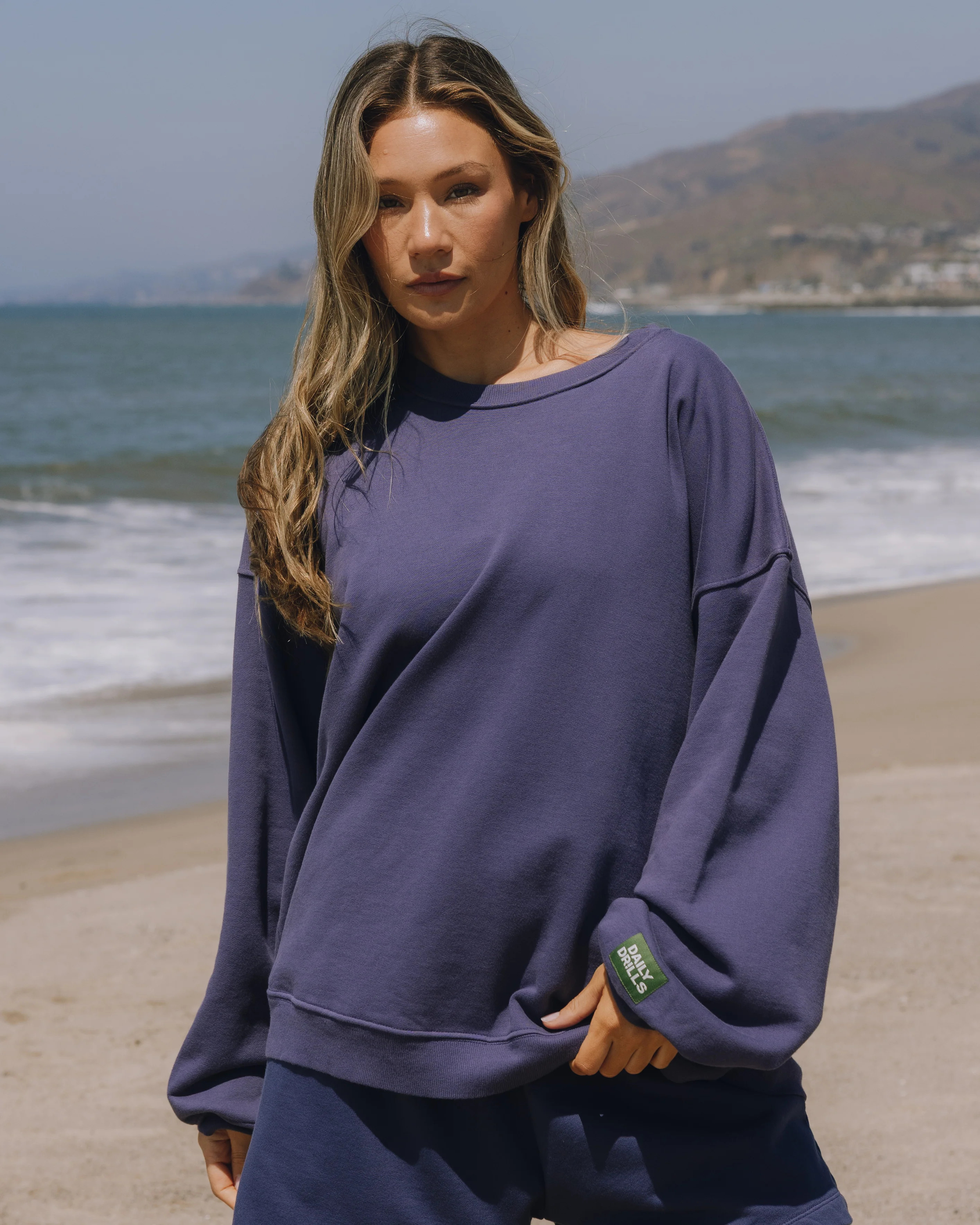 Unisex Oversized Crew - Navy | Daily Drills LLC