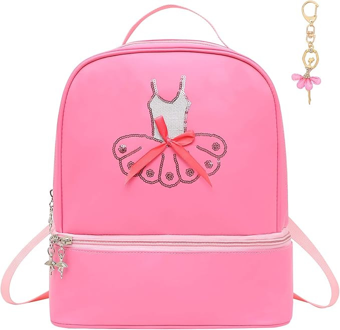 Dorlubel Cute Ballet Dance Backpack Tutu Dress Dance Bag with Key Chain Girls | Amazon (US)