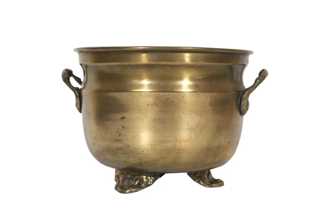 Vintage Three-legged Brass Planter With Fabulous Patina Traditional Cauldron-shaped Plant Pot Wit... | Etsy (US)