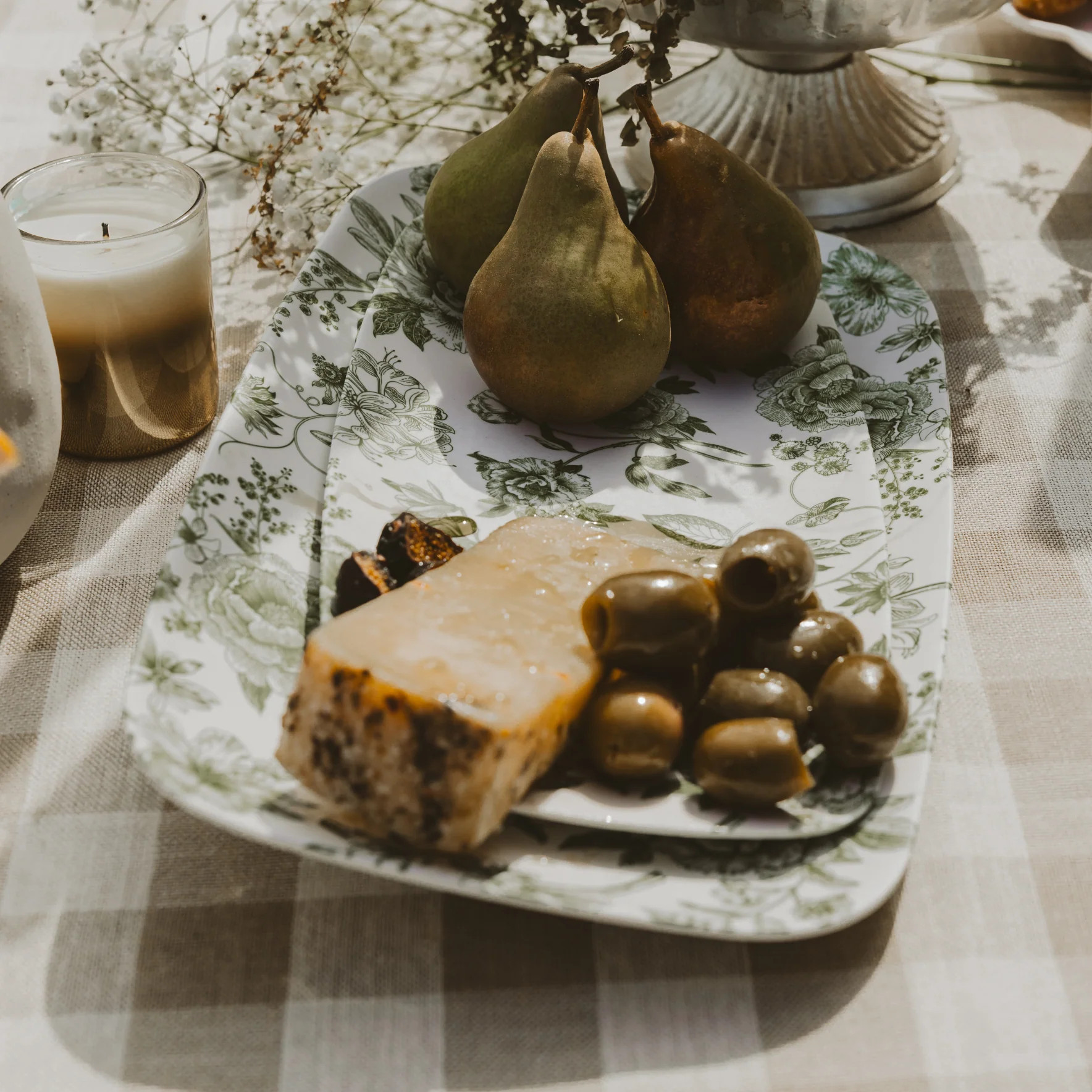 Green Delft Stacking Melamine Tray - Set of 2 | Eco Chic Home