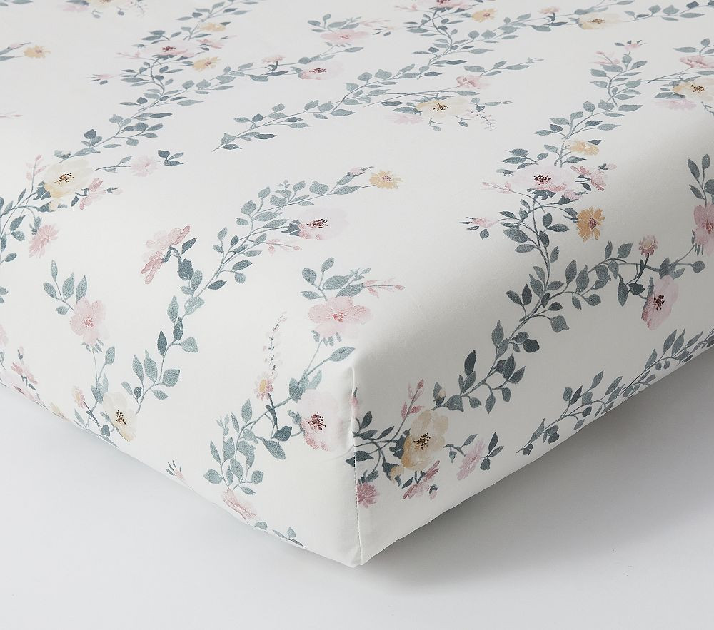 Mischa Blossom Organic Crib Fitted Sheet | Pottery Barn Kids