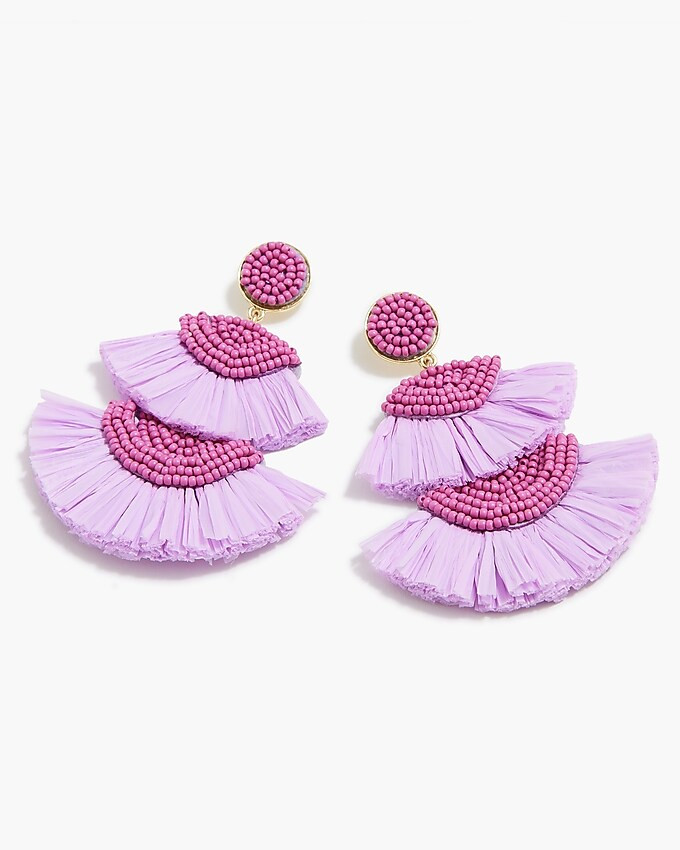 Beaded fan statement earrings | J.Crew Factory