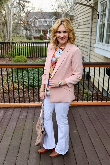 Feeling fresh in peach fuzz 🍑 which happens to be Pantone’s color of the year.  This blazer is a new acquisition to my spring wardrobe. I’m loving the lightweight fabric, the ruched sleeves, and of course the color. 🧡 Head to the link in bio for the post in this look. Have you embraced this color? Happy new week! #peachfuzz #coloroftheyear #springblazer #fashionover50

#LTKfindsunder100 #LTKover40 #LTKstyletip