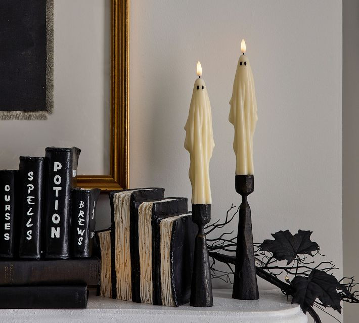 Flameless Halloween Taper Candle Collection | Pottery Barn (US)