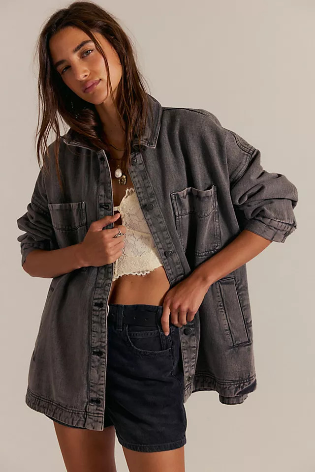 Madison City Denim Jacket by We The Free at Free People, Washed Black, S | Free People (Global - UK&FR Excluded)
